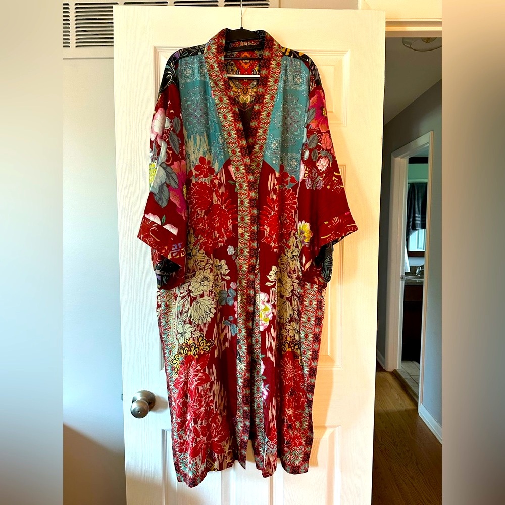 JOHNNY WAS Davina Clementine Silk Kimono (REVERSIBLE), Sz Large